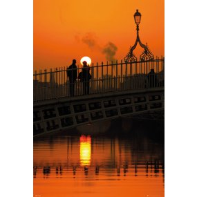Plagát Dublin - Halfpenny Bridge Portrait