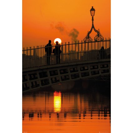 Plagát Dublin - Halfpenny Bridge Portrait