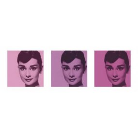 Plagát Audrey Hepburn - Pink Triptych