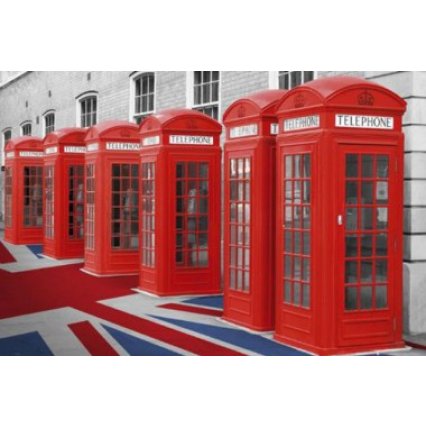 Plagát London - Phoneboxes Union Flag