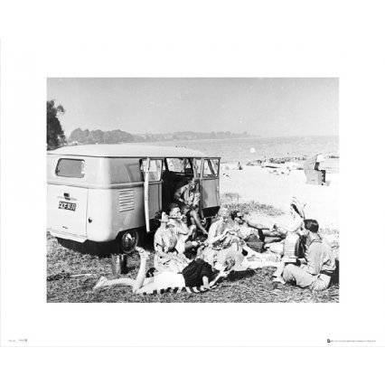 Reprodukcia VW Camper Beach Black And White