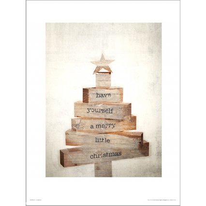 Reprodukcia Christmas Tree Wood