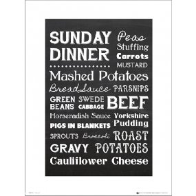 Reprodukcia Sunday Dinner Typographic