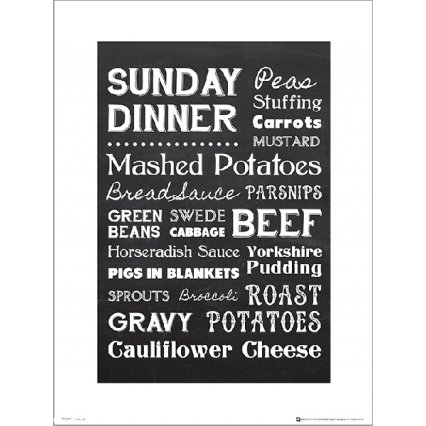 Reprodukcia Sunday Dinner Typographic