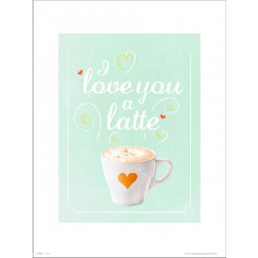 Reprodukcia Typographic Love You A Latte