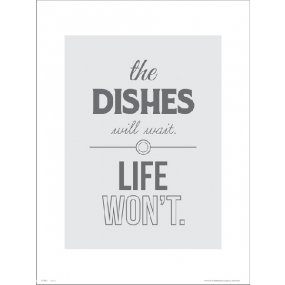 Reprodukcia Typographic Dishes Will Wait