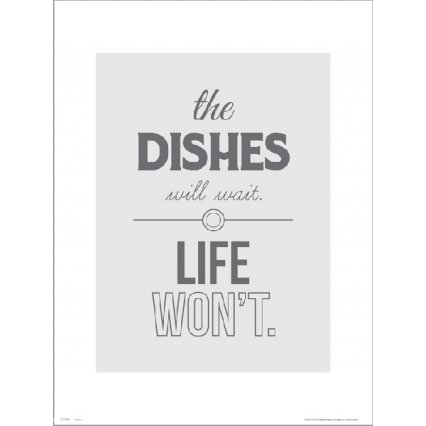 Reprodukcia Typographic Dishes Will Wait