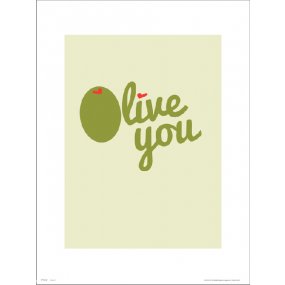 Reprodukcia Typographic Olive You